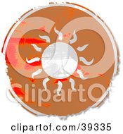 Clipart Illustration Of A Grungy Orange Circular Sun Sign by Prawny