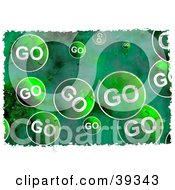 Poster, Art Print Of Background Of Grungy Green Go Signs