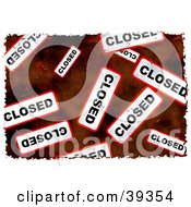 Poster, Art Print Of Background Of Grungy Red And White Closed Signs