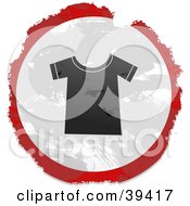 Grungy Red White And Black Circular T Shirt Sign