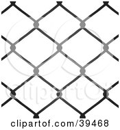Poster, Art Print Of Chain Link Fence Background Silhouetted On White