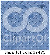 Clipart Illustration Of A Textured Blue Diamond Plate Metal Background