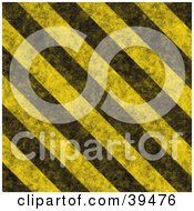 Poster, Art Print Of Dirty Diagonal Yellow And Black Hazard Stripes