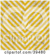 Poster, Art Print Of V Shaped Yellow And White Hazard Stripes