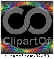 Clipart Illustration Of A Rainbow Lined Frame Curving Around A Black Background by Arena Creative