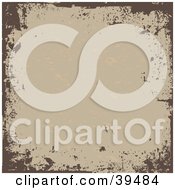 Poster, Art Print Of Scratched Grungy Tan Background Bordered In Brown