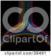 Clipart Illustration Of A Rainbow Path Of Circles Flowing Forward And Separating To The Sides