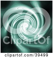 Clipart Illustration Of A Spiraling Green Plasma Background by Arena Creative