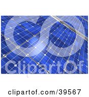 Clipart Illustration Of A Closeup Of Blue Solar Panels Generating Energy by Frank Boston #COLLC39567-0095