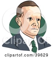Clipart Illustration Of American President Calvin Coolidge