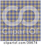 Poster, Art Print Of Square Blue Orange And Yellow Plaid Tartan Background Pattern
