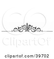 Clipart Illustration Of A Black Tendriled Scroll Lower Back Tattoo Or Website Header Design Element