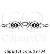 Clipart Illustration Of A Black Tribal Lower Back Tattoo Or Website Header Design Element by dero