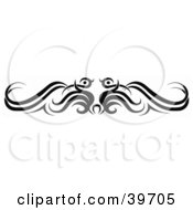 Clipart Illustration Of A Black Bird Like Lower Back Tattoo Or Website Header Design Element by dero
