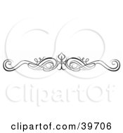 Clipart Illustration Of A Black Scrolly Lower Back Tattoo Or Website Header Design Element by dero