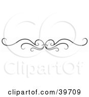 Clipart Illustration Of A Black Wavy Lower Back Tattoo Or Website Header Design Element
