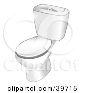 Clipart Illustration Of A White Toilet In A Bathroom