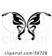 Clipart Illustration Of A Black And White Butterfly Tattoo Design