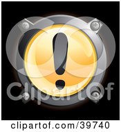 Poster, Art Print Of Chrome And Orange Exclamation Point Icon Button
