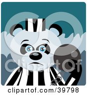 Blue Eyed Prisoner Giant Panda Bear Attached To A Ball And Chain