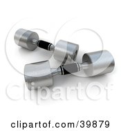 Clipart Illustration Of Two 3d Chrome Free Weights