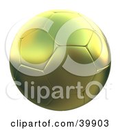 Clipart Illustration Of A Hovering Gold Soccer Ball