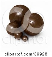 Clipart Illustration Of Tasty Chocolate Soccer Balls In Different Sizes