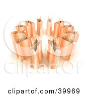Clipart Illustration Of A Circle Of 3d Peach Colored Shopping Bags by Frank Boston