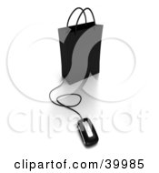 Clipart Illustration Of A Computer Mouse Connected To A Black Shopping Bag by Frank Boston