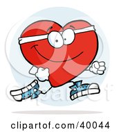Clipart Illustration Of A Healthy Red Heart Jogging Past by Hit Toon