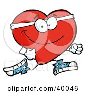 Poster, Art Print Of Healthy Red Heart Running Past