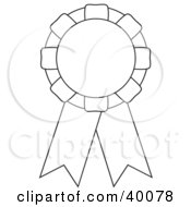 Clipart Illustration Of A Black And White Cut And Color Award Ribbon by C Charley-Franzwa