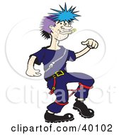 Poster, Art Print Of Punk Rocker With Wild Hair And Piercings