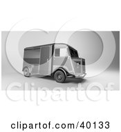 Clipart Illustration Of A Vintage Gray Delivery Van by Frank Boston