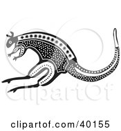 Clipart Illustration Of A Leaping Aztec Kangaroo by Dennis Holmes Designs