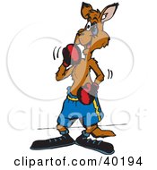 Clipart Illustration Of A Kangaroo Boxer With A Black Eye by Dennis Holmes Designs