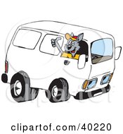 Clipart Illustration Of A Kangaroo Delivery Driver Driving A Van And Giving The Thumbs Up by Dennis Holmes Designs