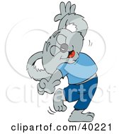 Clipart Illustration Of A Happy Male Koala Dancing by Dennis Holmes Designs
