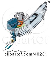 Clipart Illustration Of A Koala Catching Air In A Boat by Dennis Holmes Designs
