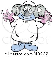 Clipart Illustration Of A Koala Surgeon In Scrubs And Gloves by Dennis Holmes Designs