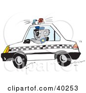 Koala Officer Driving A Patrol Car