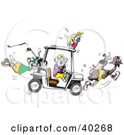 Poster, Art Print Of Koala Holding A Broken Steering Wheel Of A Golf Cart Creating Chaos With His Cockatoo Kangaroo And Emu Friends