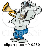 Koala Musician Playing A Trumpet