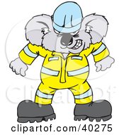 Poster, Art Print Of Mad Koala Construction Worker In Uniform