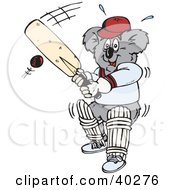 Poster, Art Print Of Koala Batting During A Game Of Cricket