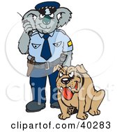 Poster, Art Print Of Koala Police Officer With A K9 Unit