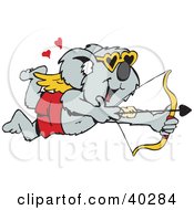 Poster, Art Print Of Koala Cupid Shooting Arrows At Unsuspecting Critters