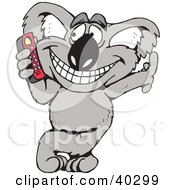 Clipart Illustration Of A Cool Koala Leaning Against A Wall And Talking On A Mobile Phone