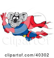 Poster, Art Print Of Muscular Super Hero Koala Flying To Save The Day