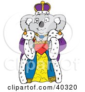 Poster, Art Print Of Koala Queen In Luxurious Robes And A Crown